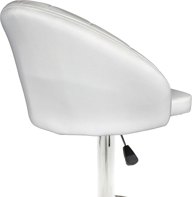 Karrige për bar Balina, lartësi e rregullueshme, lëkurë sintetike e bardhë, metal kromi, 52x53x109cm, set prej 2 copësh