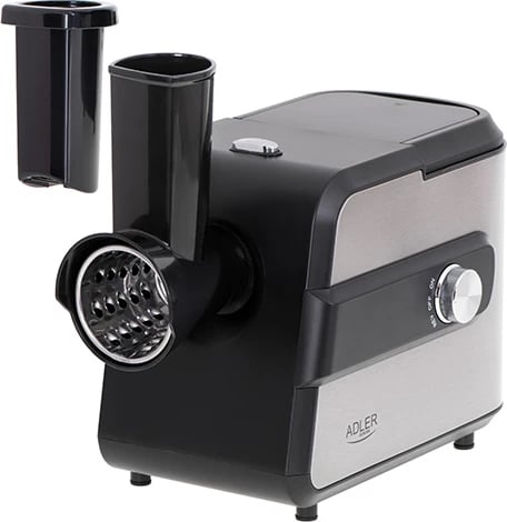 Grirëse mishi elektrike, Adler AD 4813, 1.0 kg/min, 2000W max 600W, 3 sita inox 3/5/7 mm, rende perimesh me 3 daulle, çelik inox, e zezë/argjend Grirëse mishi elektrike, Adler AD 4813, 1.0 kg/min, 2000W max 600W, 3 sita inox 3/5/7 mm, rende perimesh me 3 daulle, çelik inox, e zezë/argjend