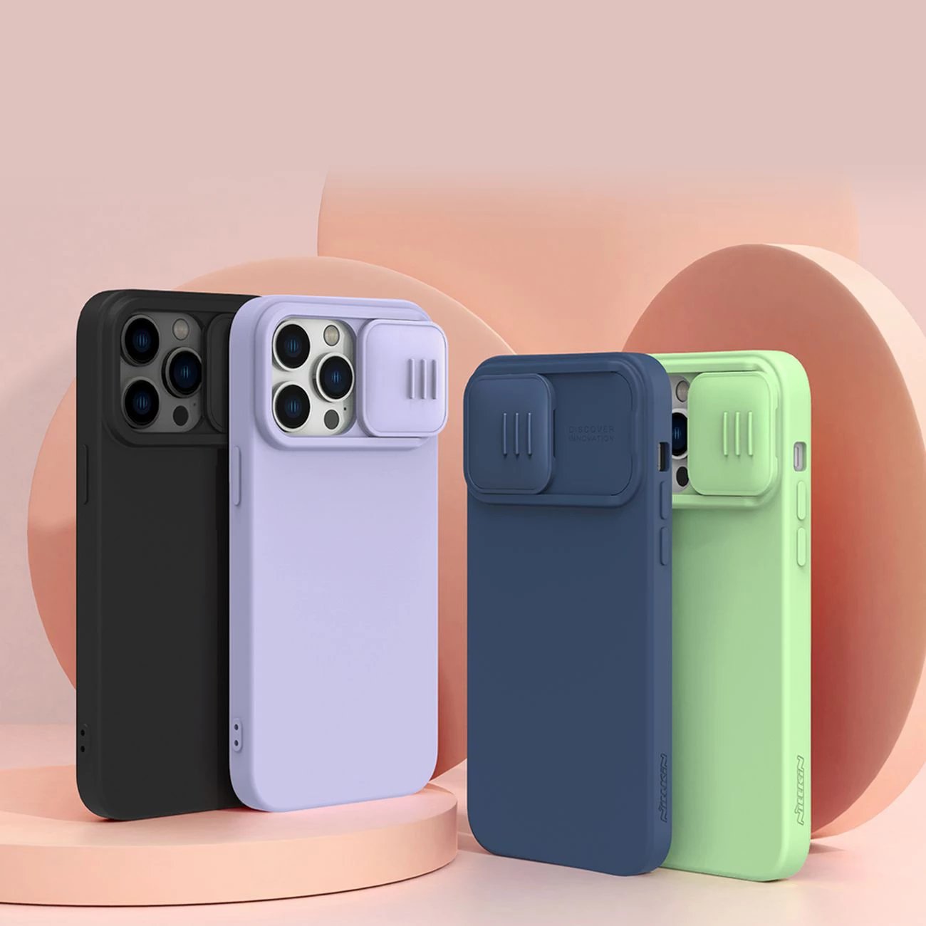 Mbështjellës Nillkin CamShield Silky Silicone për iPhone 14 Pro Max, MagSafe, kapak kamere, Kaltër Mbështjellës Nillkin CamShield Silky Silicone për iPhone 14 Pro Max, MagSafe, kapak kamere, Kaltër