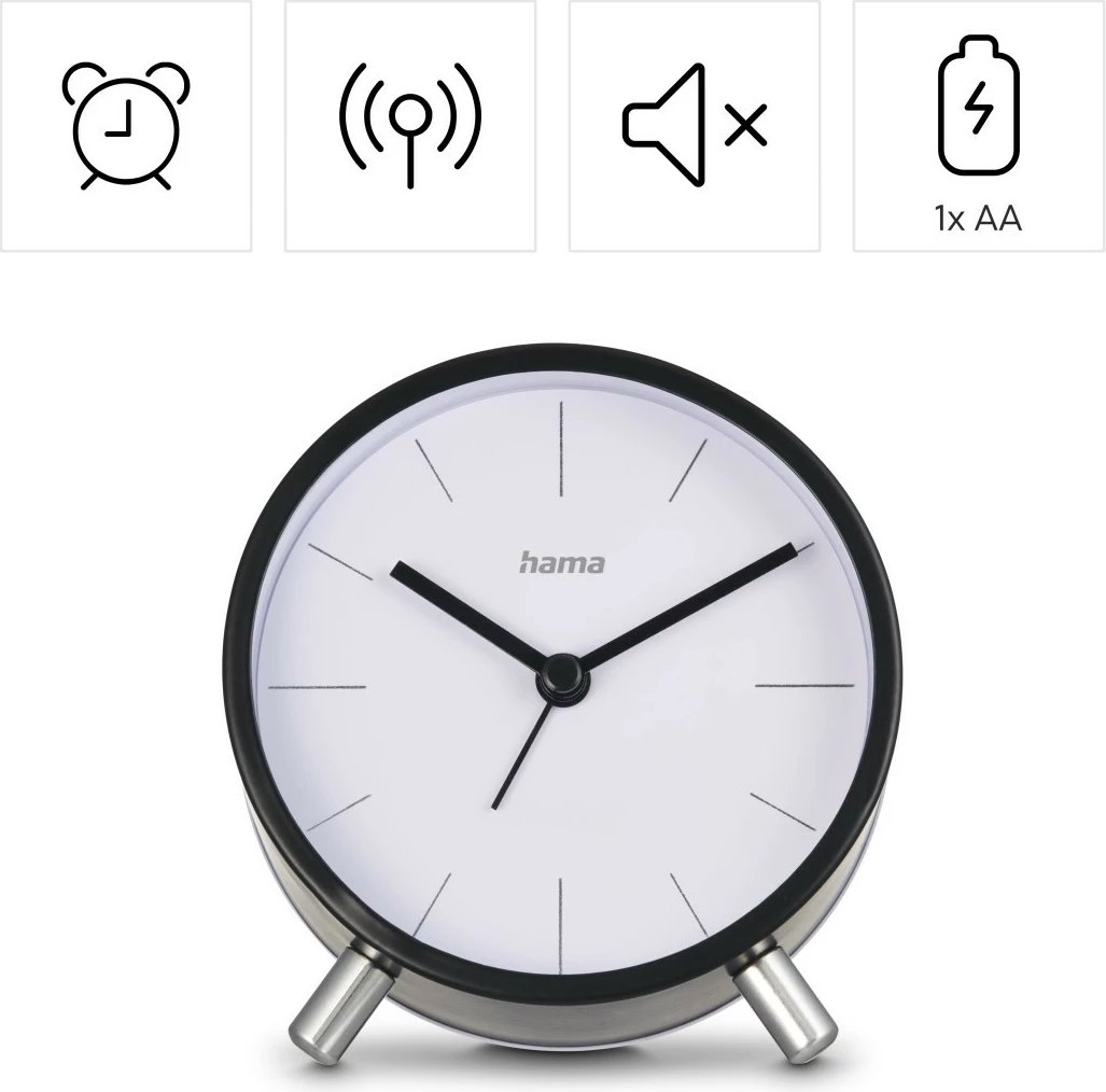 Orë alarmi Hama 222226, analoge, e zezë