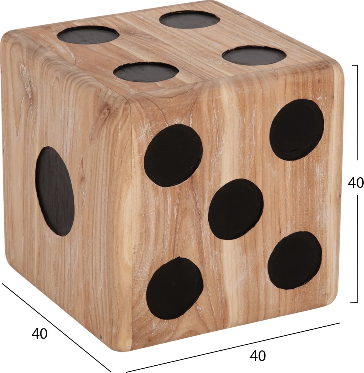 Karrige për bar DICE FH7898, dru teak, ngjyrë natyrale, 40x40x40 cm