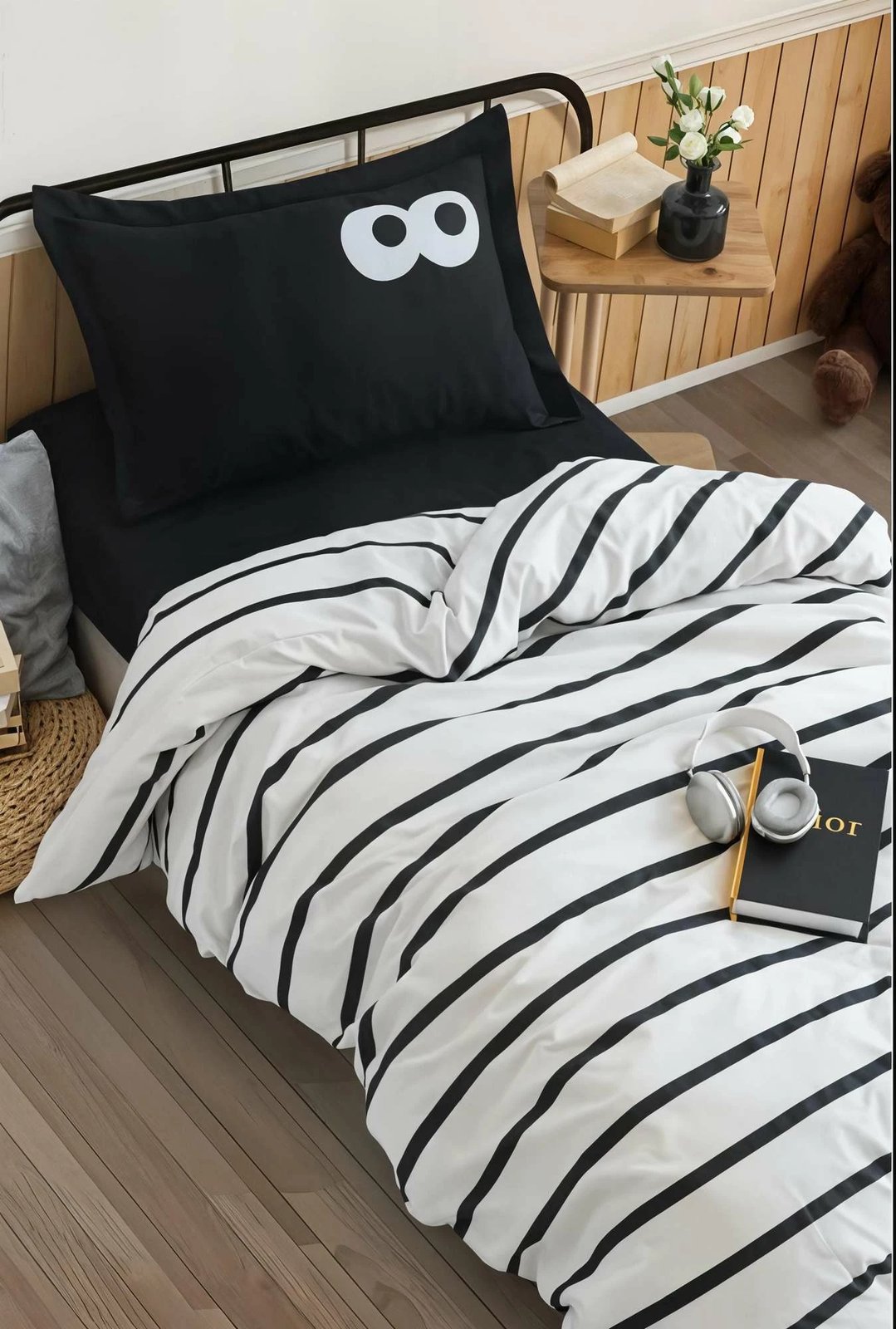 Set jastëkësh Oxford (2 copë), Funny, ngjyrë e zezë