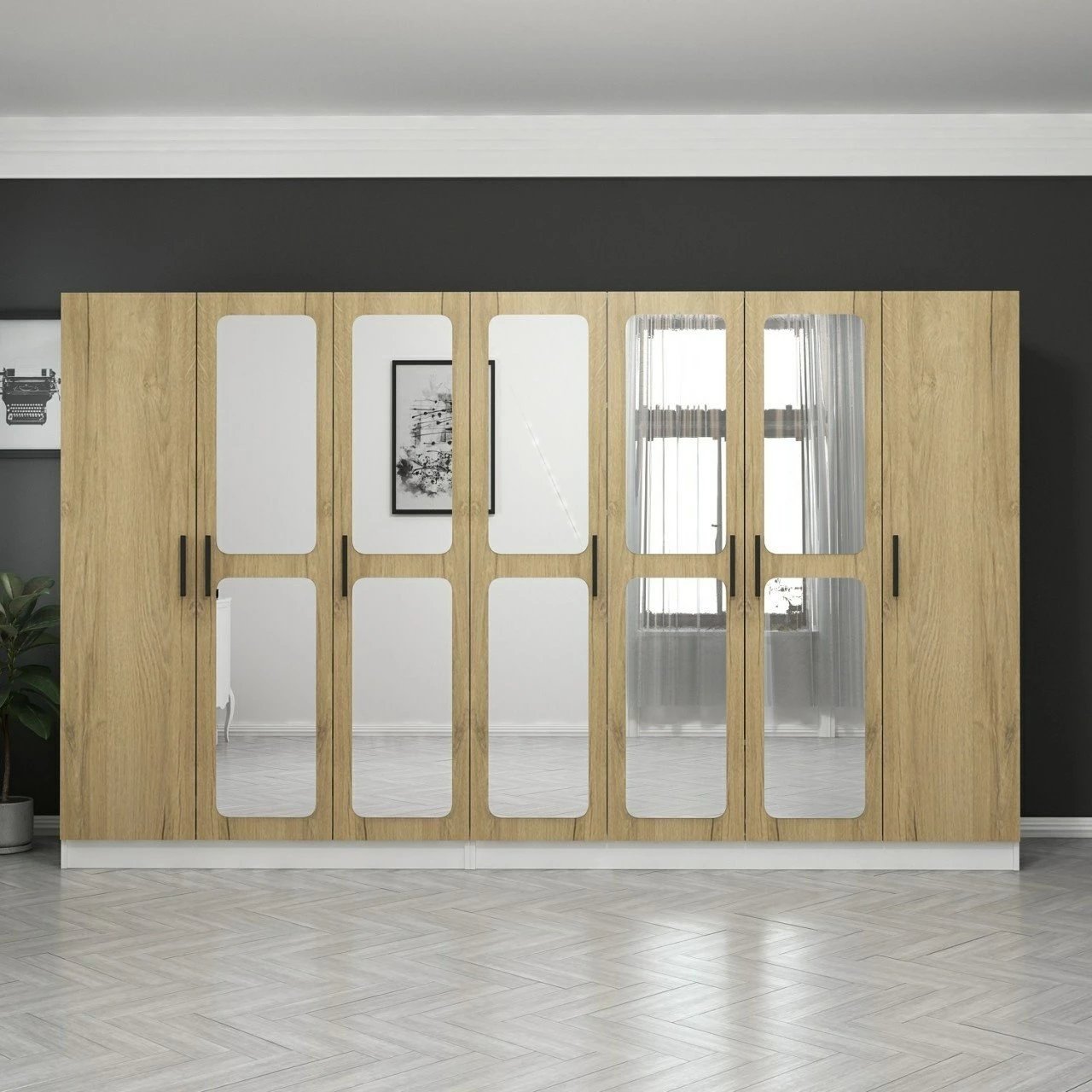 Dollap rrobash, ngjyrë arre, Skye Decor, 315x210x52 cm