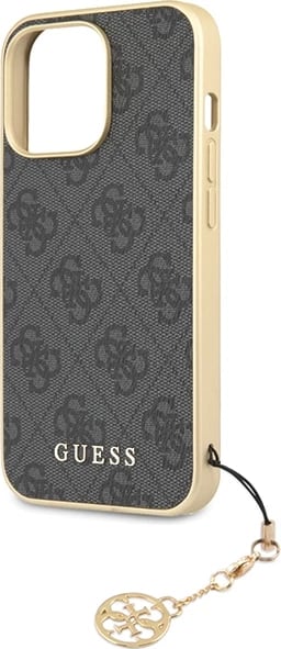 Mbështjellës Guess 4G Charms për iPhone 14 Pro, gri