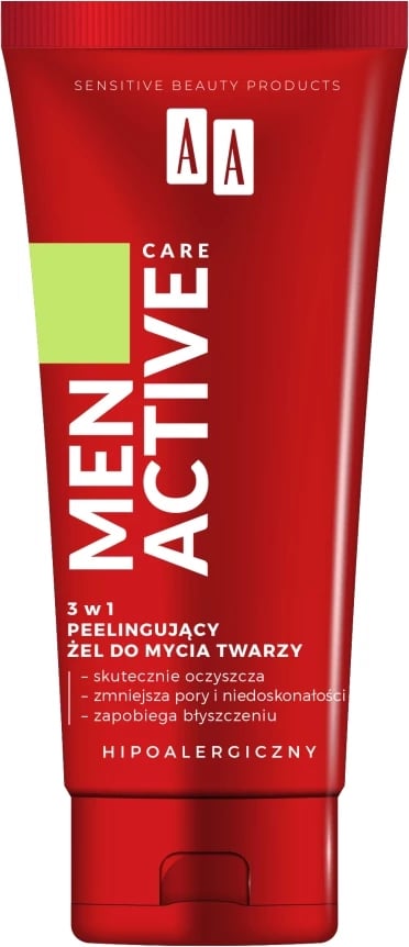 Xhel pastrues fytyre me peeling 3-në-1 AA Men Active Care për meshkuj 150ml