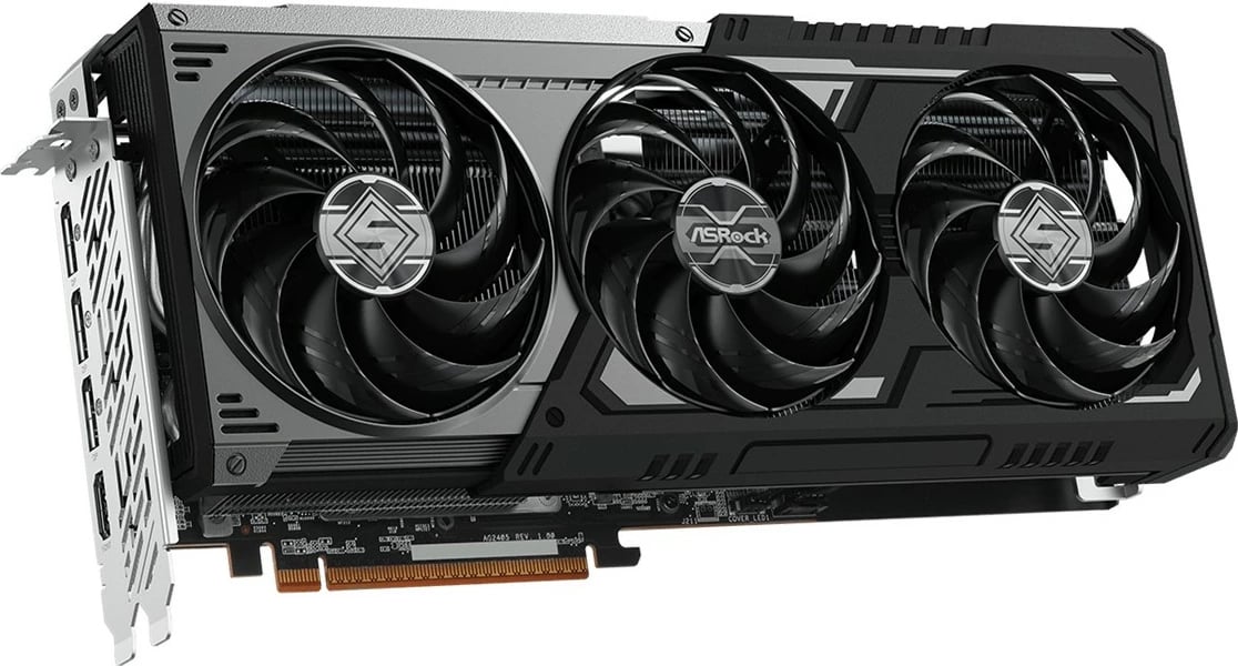 Kartelë grafike ASRock Radeon RX 9070XT Steel Legend Dark 16GB, 3 fan, multikolor