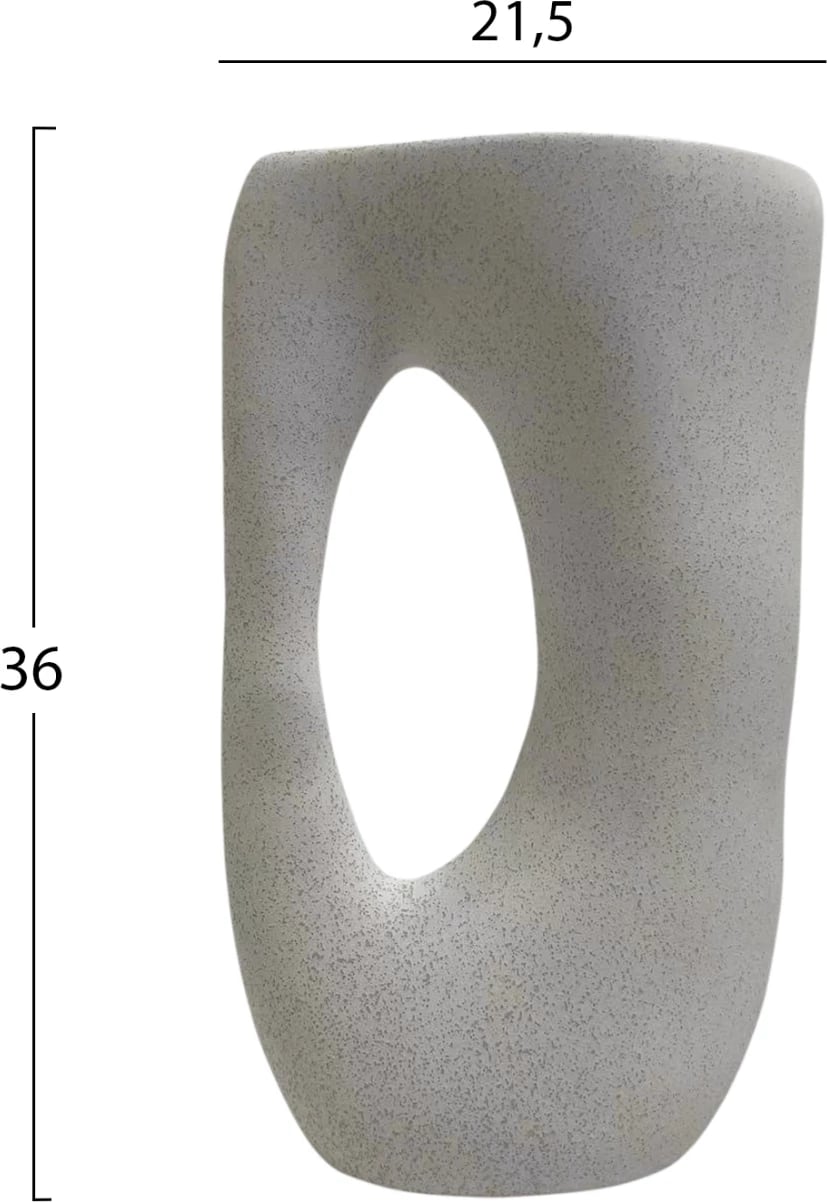 Dekor tavoline prej qeramike SEBOR FH4626.01, ngjyrë e bardhë e zbehtë me kristalizim, 21.5x8.5x36H cm