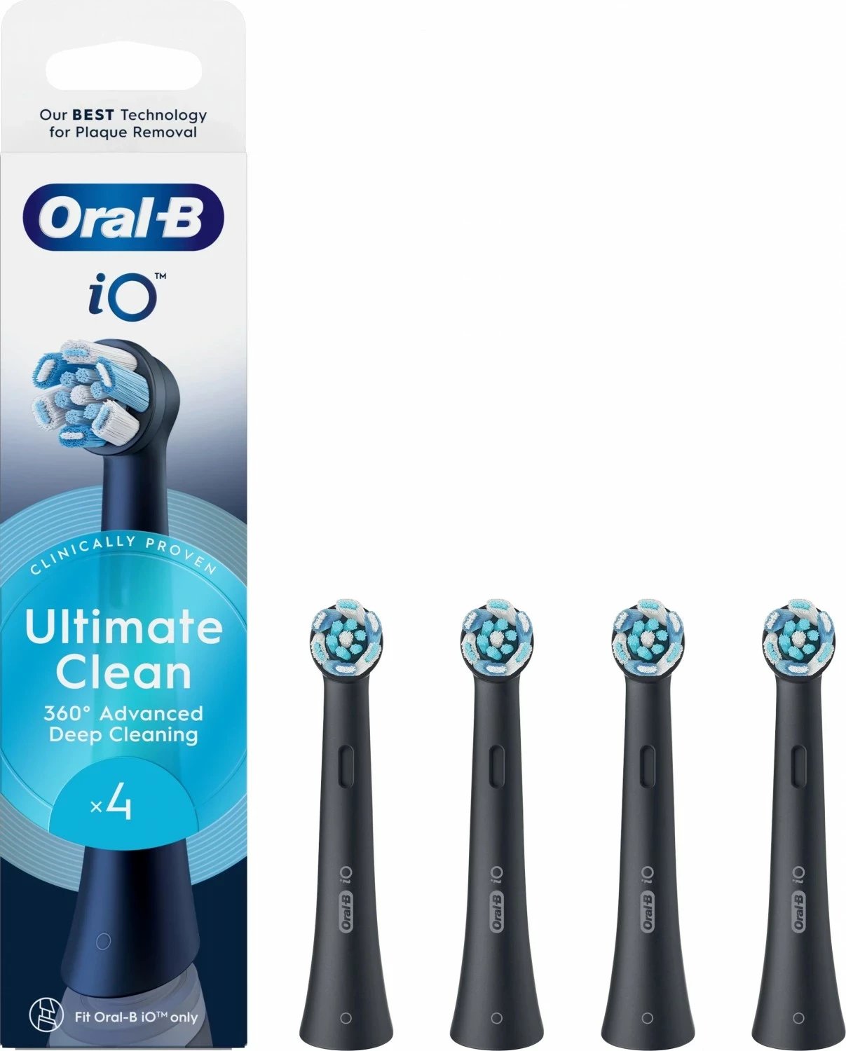 Koka furçe dhëmbësh Oral-B iO Ultimate Clean EB4, 4 copë, e zezë