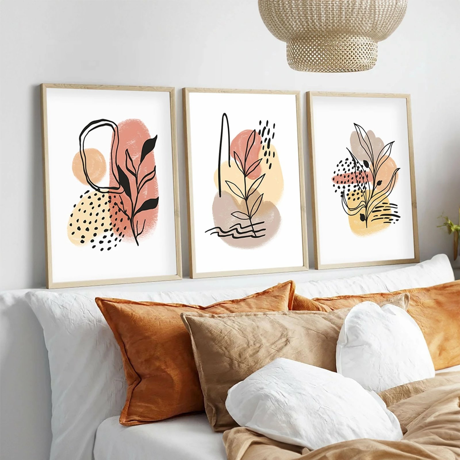 Set pikturash dekorative me kornizë, MDF, shumëngjyrëshe, Wallity Huhu226, 50x35cm (3 copë)