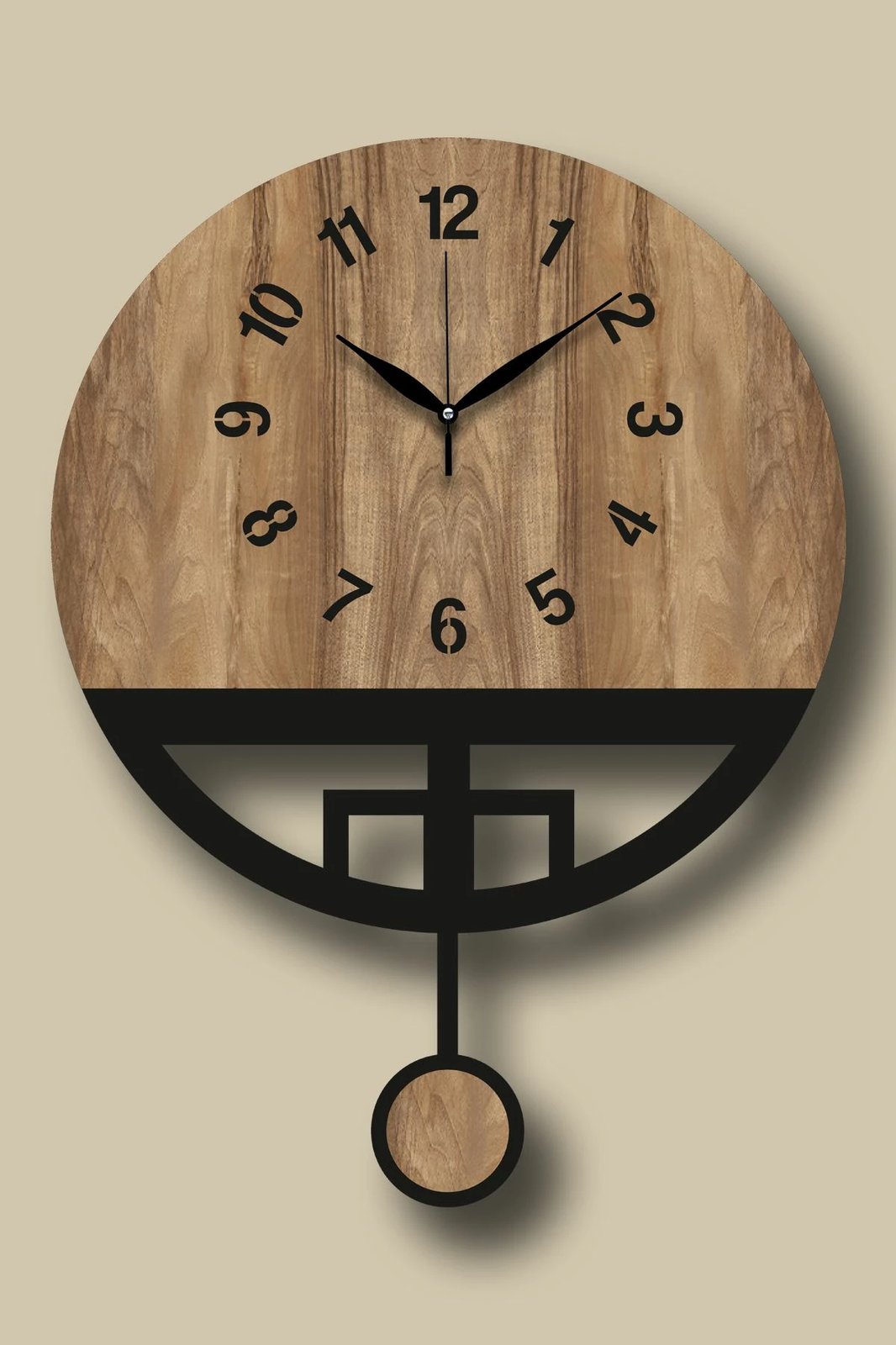 Orë muri dekorative Wallity, ngjyrë arre dhe e zezë, Vlnt108Mo
