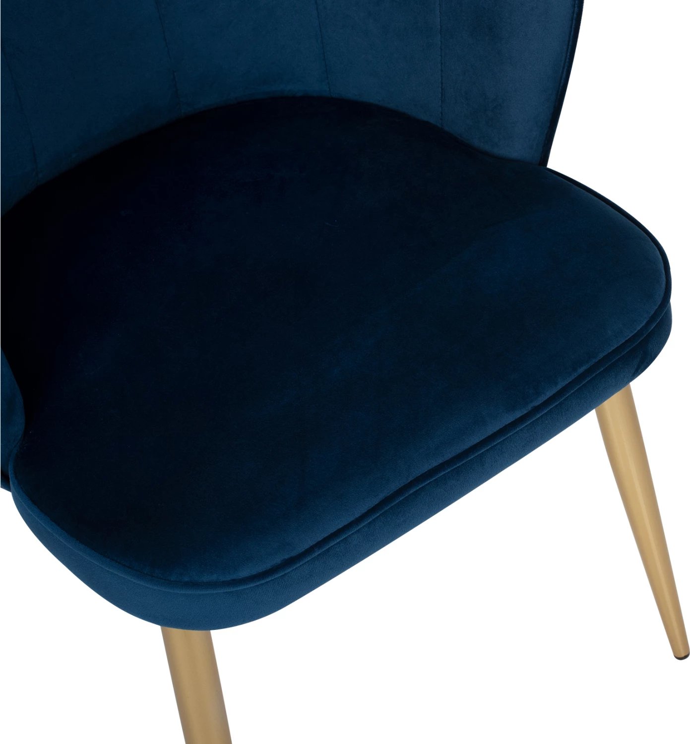 Karrige AVIE FH8737.08 metalike me kadife blu dhe këmbë të arta 48x48x85H cm., set prej 2 copash