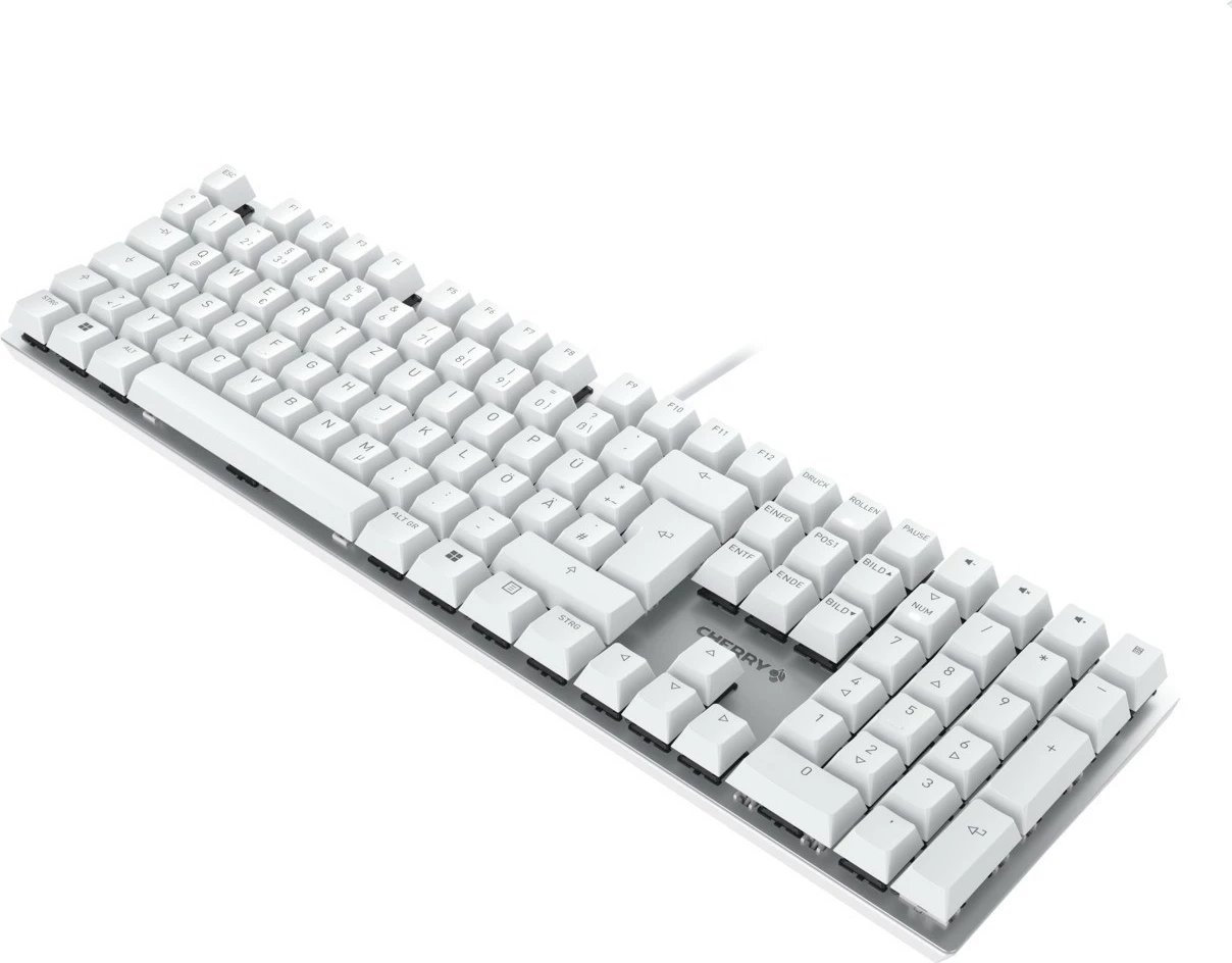 Tastierë mekanike Cherry KC 200 MX, Full-size, Wired, USB, QWERTZ, Argjendtë, Bardhë