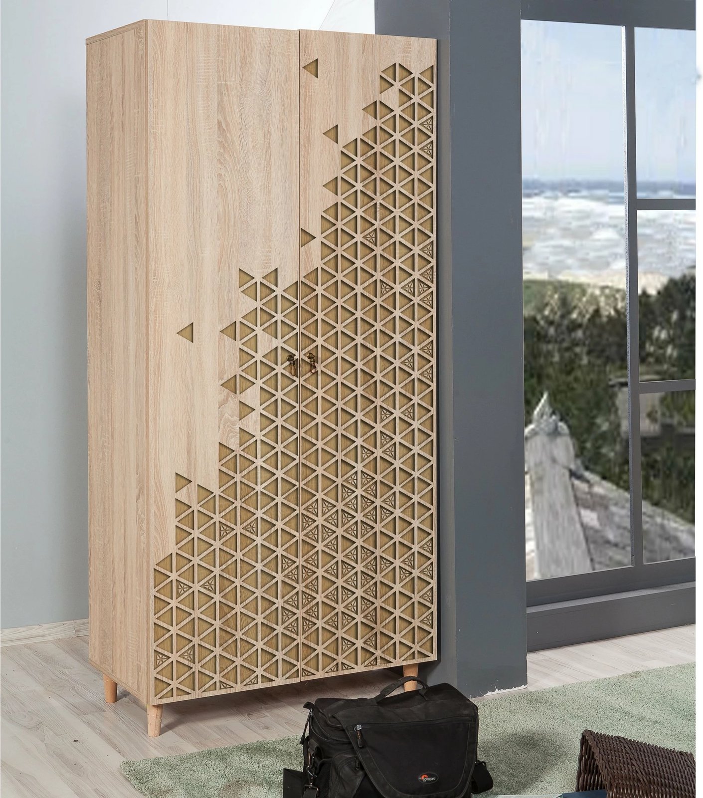 Dollap Hanah Home, Stil - 120, ngjyrë lisi Sonoma