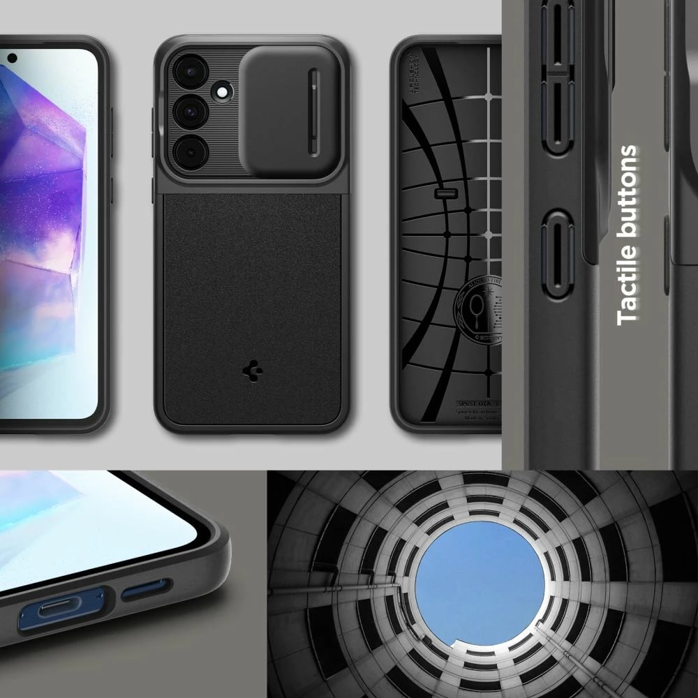 Mbështjellës Spigen Optik Armor për Samsung Galaxy A55 5G, i zi