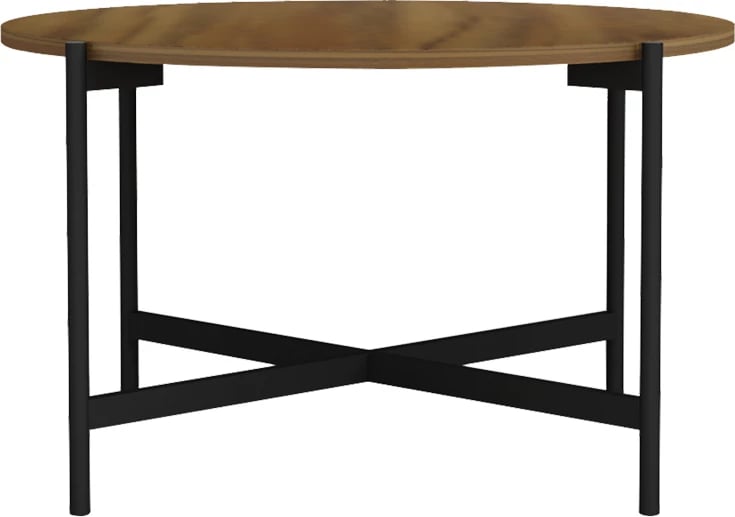 Tavolinë kafeje Aisle melamine, ngjyrë arre e zezë, D80x45cm