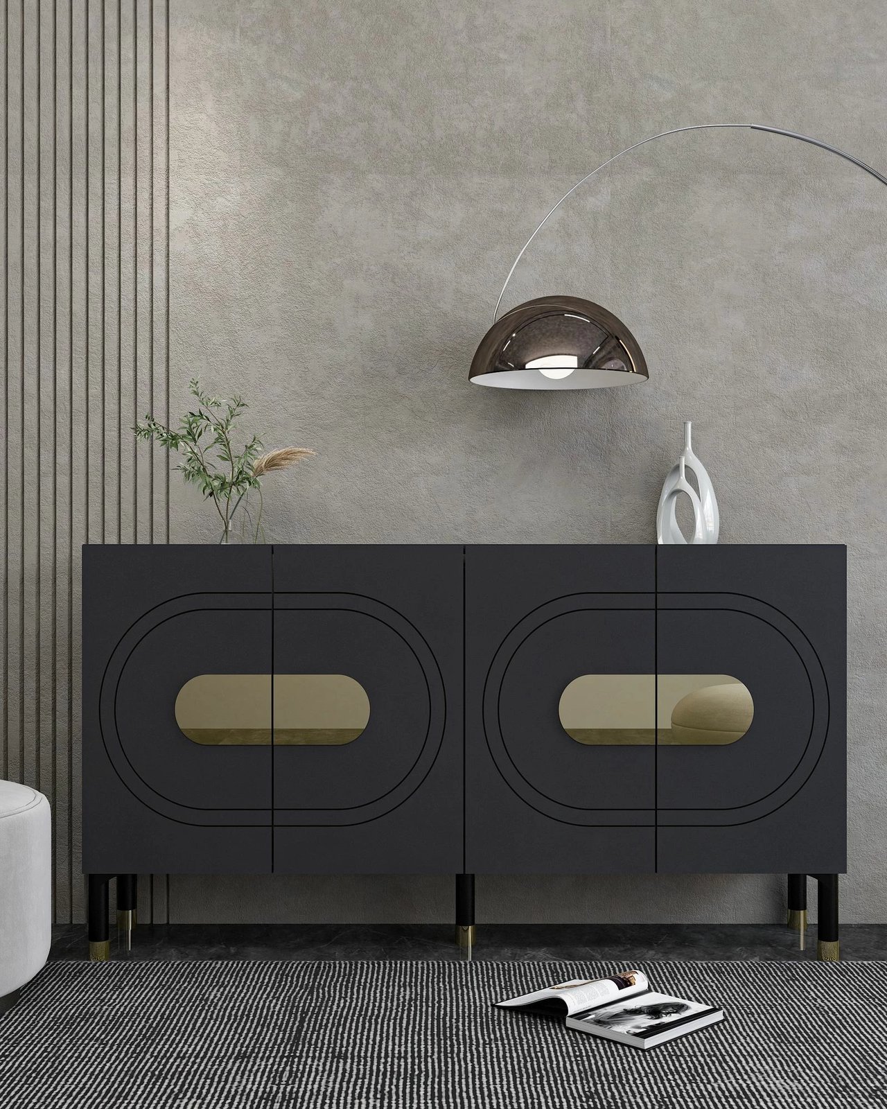 Konsolë Skye Decor, Demet, anthracite, ari