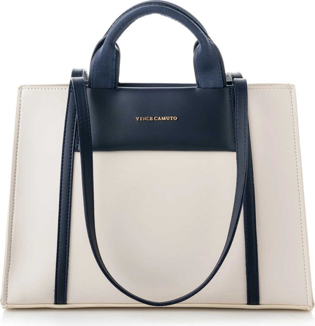 Tote bag Vince Camuto, Umbria, krem dhe kaltër e errët