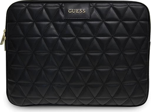 Mbështjellës laptopi Guess Quilted, deri 13", lëkurë artificiale, i zi