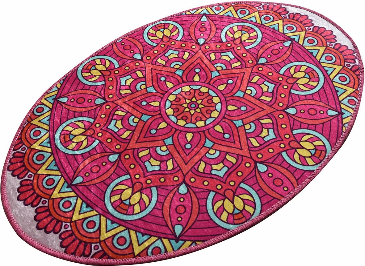 Qilim oval Conceptum Hypnose, Mandala, shumëngjyrësh, 60x90cm