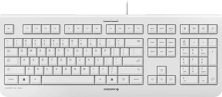 Tastierë Cherry KC 1000, full-size, USB, QWERTY, gri