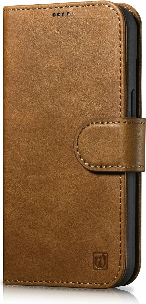 Mbështjellës iCarer Oil Wax Wallet Case 2in1 për iPhone 14, lëkurë, Anti-RFID, Kafe