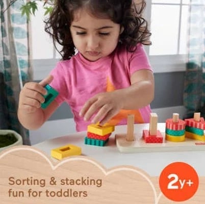 Lodër druri Fisher Price HXV05 sorter forma, për fëmijë, shumëngjyrëshe