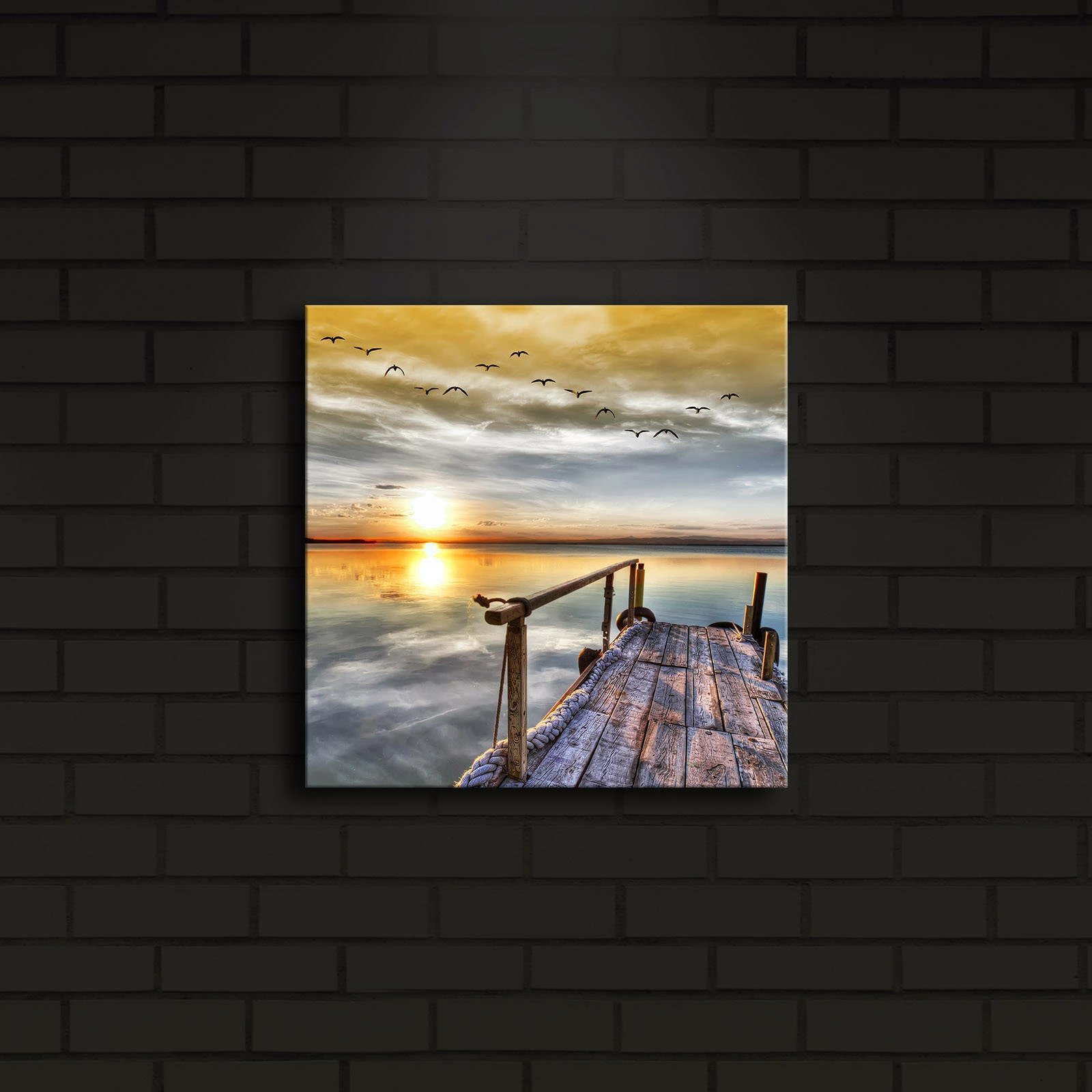 Pikturë dekorative me drita LED, shumëngjyrëshe, 28x28cm, 2828İACT-5