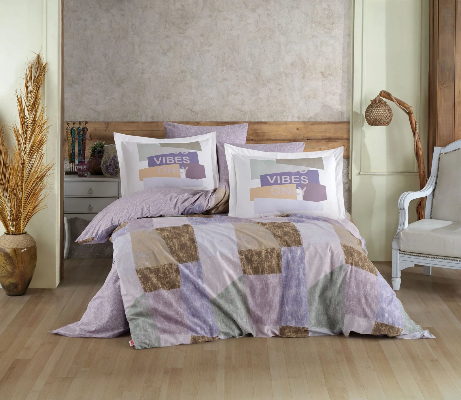 Set mbulesë për jorgan dopio, poplin, ngjyrë lejla, L'essentiel, Bermuda