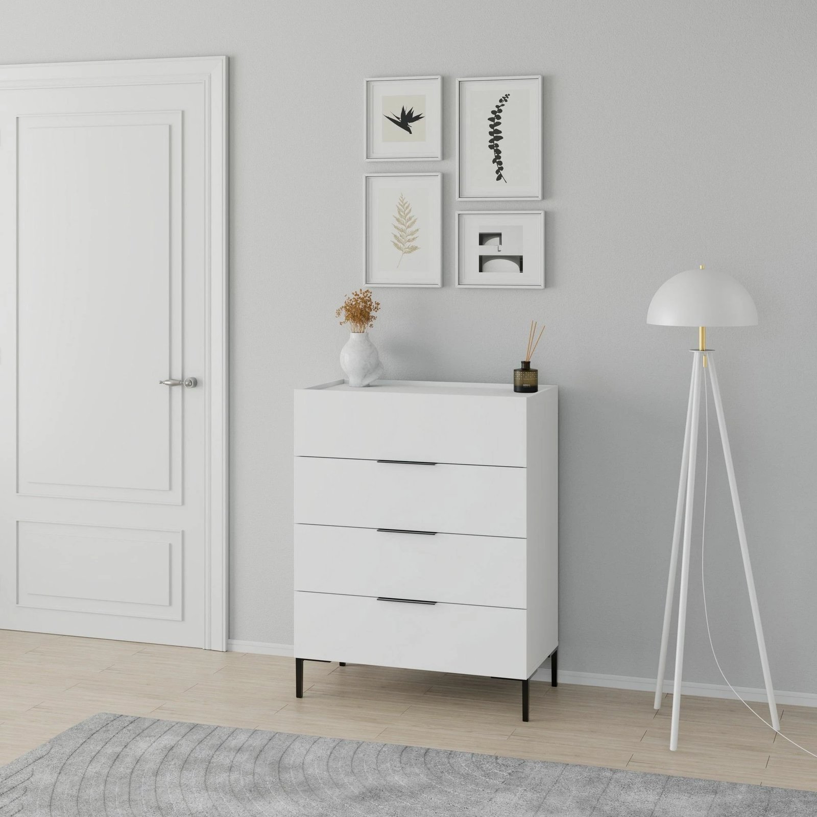 Komodë Hanah Home, Sfn-1740-Dd-1, e bardhë, 80x104x44 cm Komodë Hanah Home, Sfn-1740-Dd-1, e bardhë, 80x104x44 cm