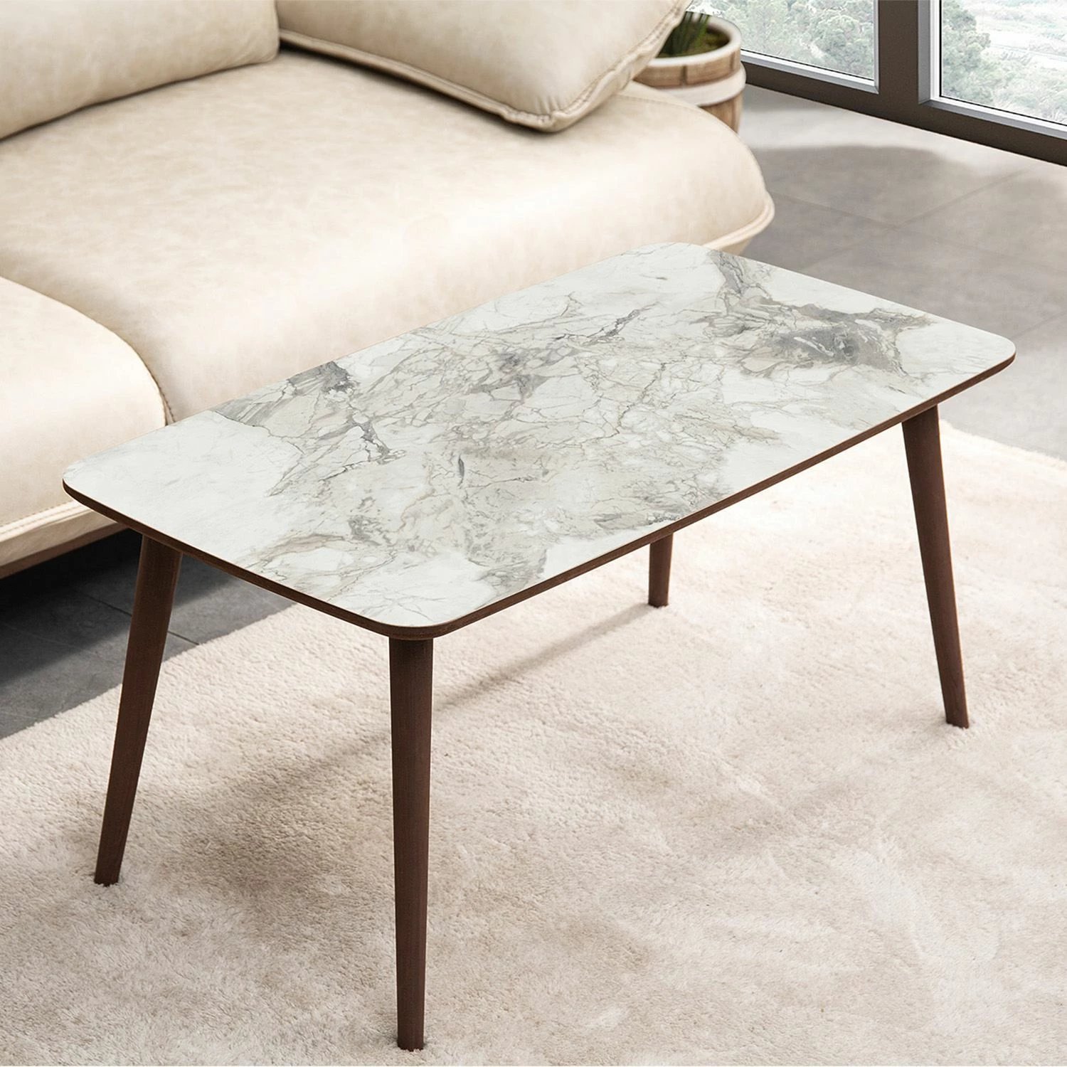 Tavolinë kafeje Skye Decor, Luci, e bardhë