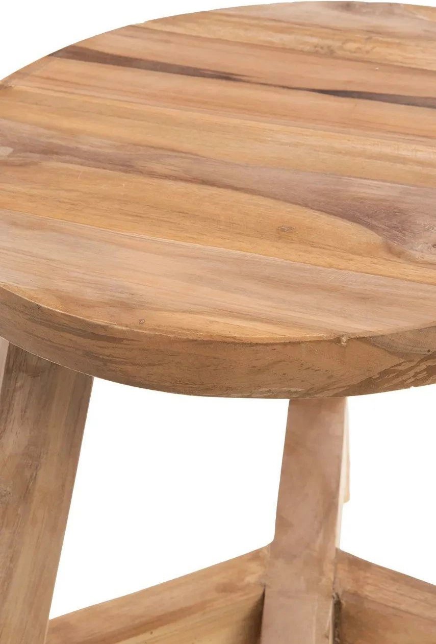 Stol Nextdeco prej druri mahogany, H23cm Ø 20cm