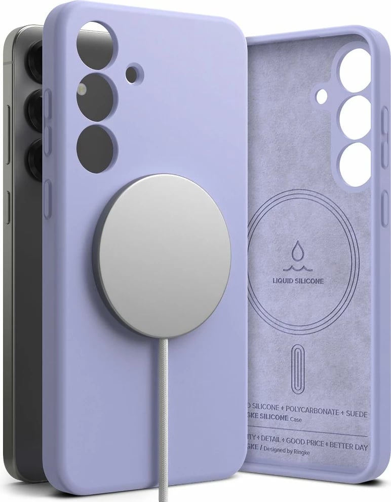 Mbështjellës Ringke Silicone MagSafe për Samsung Galaxy S25+, Violet