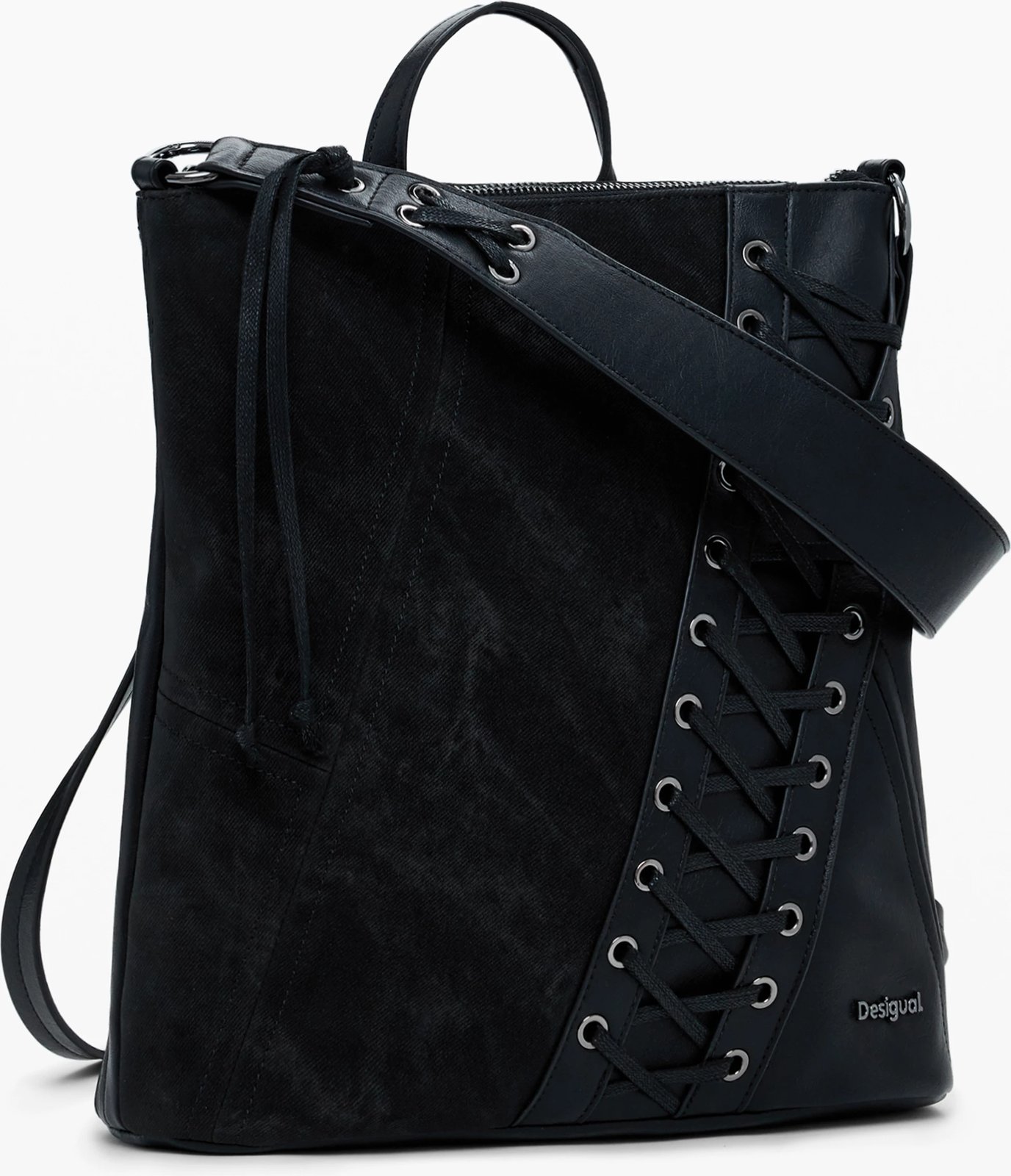 Backpack DESIGUAL Tango Pretoria Mini Patch për femra, e zezë