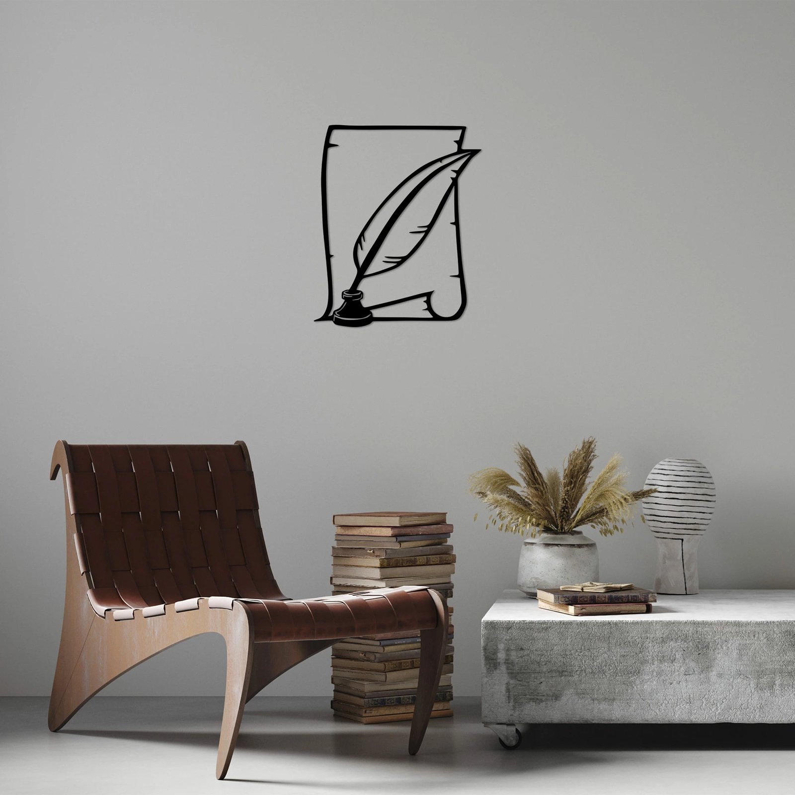 Aksesor dekorativ metalik për mur, Wallity, Letër - 452