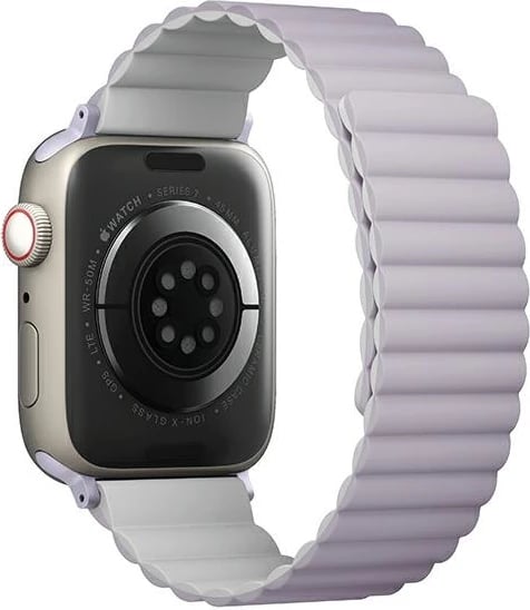 Rrip silikoni për Apple Watch UNIQ Revix, 42/44/45/49mm, dyngjyrësh vjollcë-e bardhë