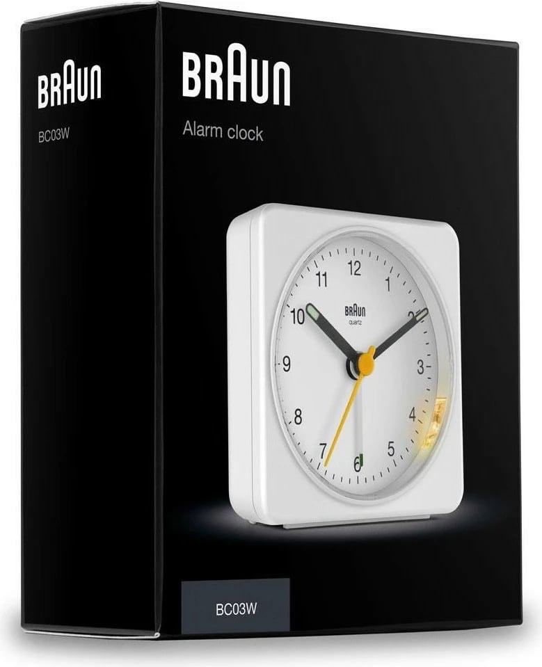 Orë alarmi Braun BC03W, kuarc, analog, buzzer, e bardhë Orë alarmi Braun BC03W, kuarc, analog, buzzer, e bardhë