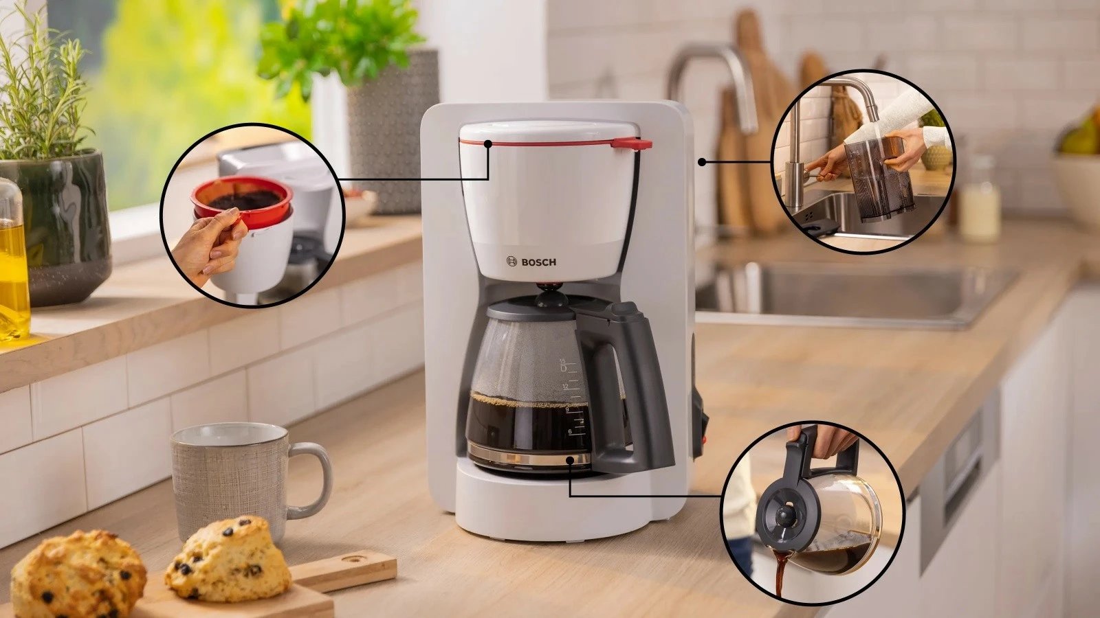 Makine kafeje Bosch TKA2M111, 10 filxhanë, Bardhë