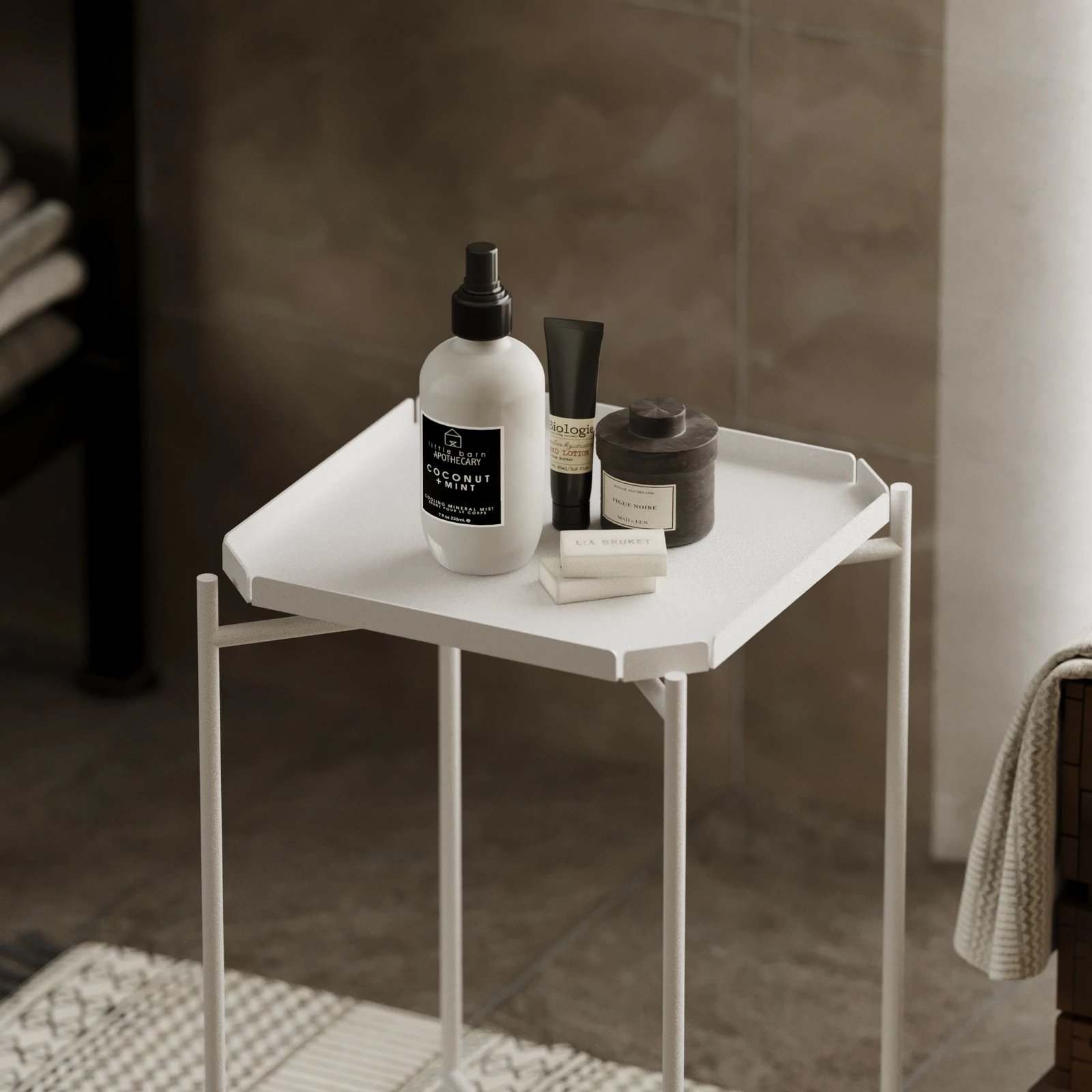 Tavolinë kafeje metalike, e bardhë, Hanah Home, SHB-008-B