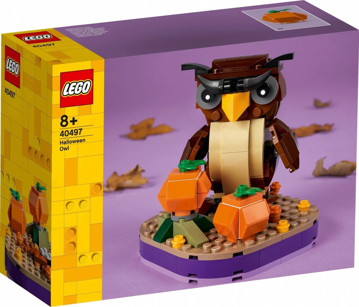Set ndërtimi LEGO 40497 Halloween Owl, 228 pjesë, rreth 11 cm lartësi, për moshat 8+, plastikë, set mesatar