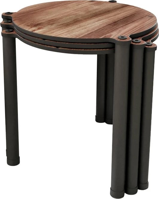 Set tavolinash ndihmëse (3 copë), Skye Decor, Lavia 3, ngjyrë arre