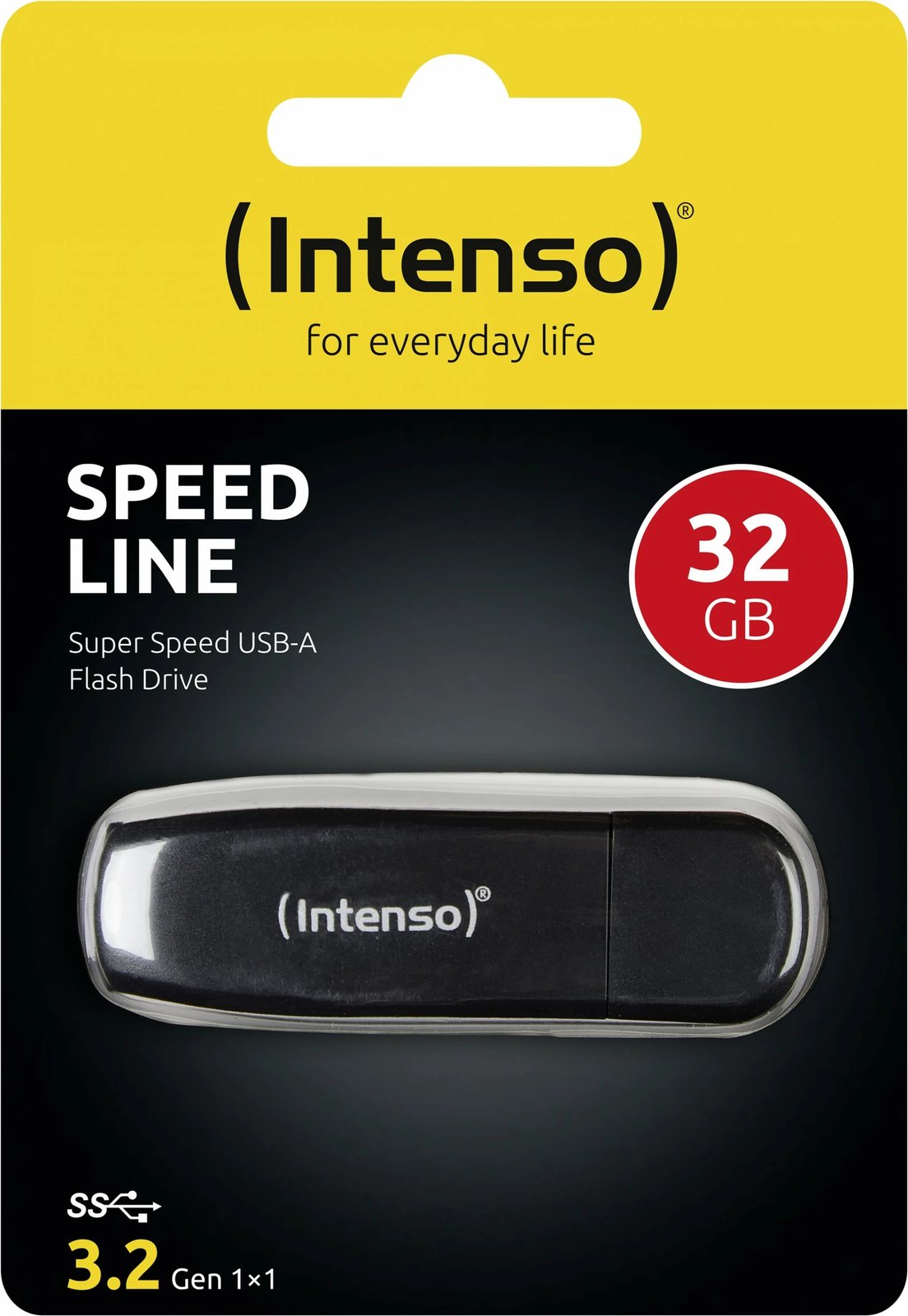 USB Intenso Speed Line, 32 GB, USB Type-A, 3.2 Gen 1, Ngjyrë e zezë