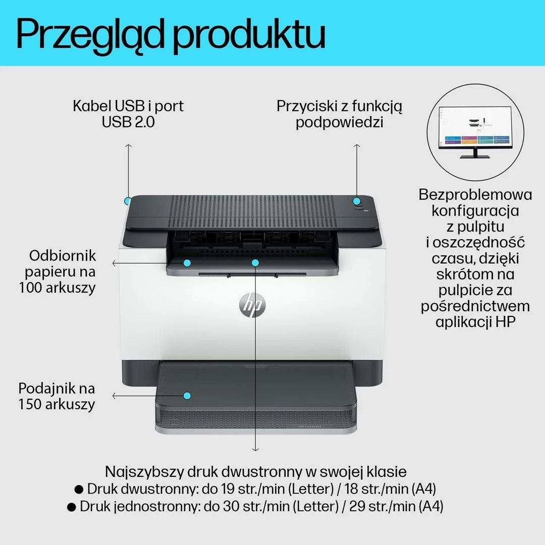 Printer HP LaserJet M209d, Laser, E zezë