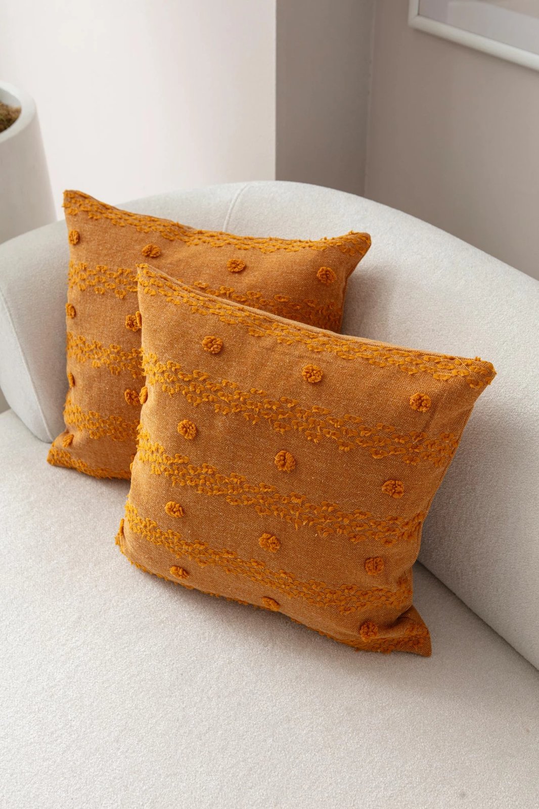 Set mbulesash jastëku (2 copë), Evila Originals, Tuffet, portokalli v5