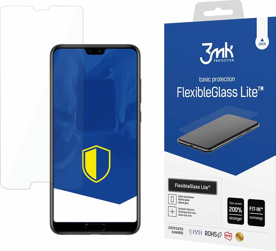 Xham mbrojtës FlexibleGlass Lite për Huawei P20 Pro, 3mk Protection, ultra i hollë, transparent