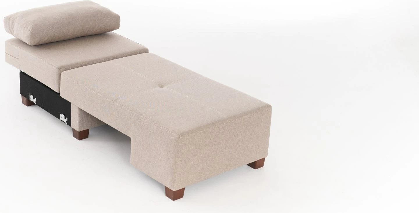 Krevat-sofa një vendësh, liri krem, Perenna, kënd i djathtë