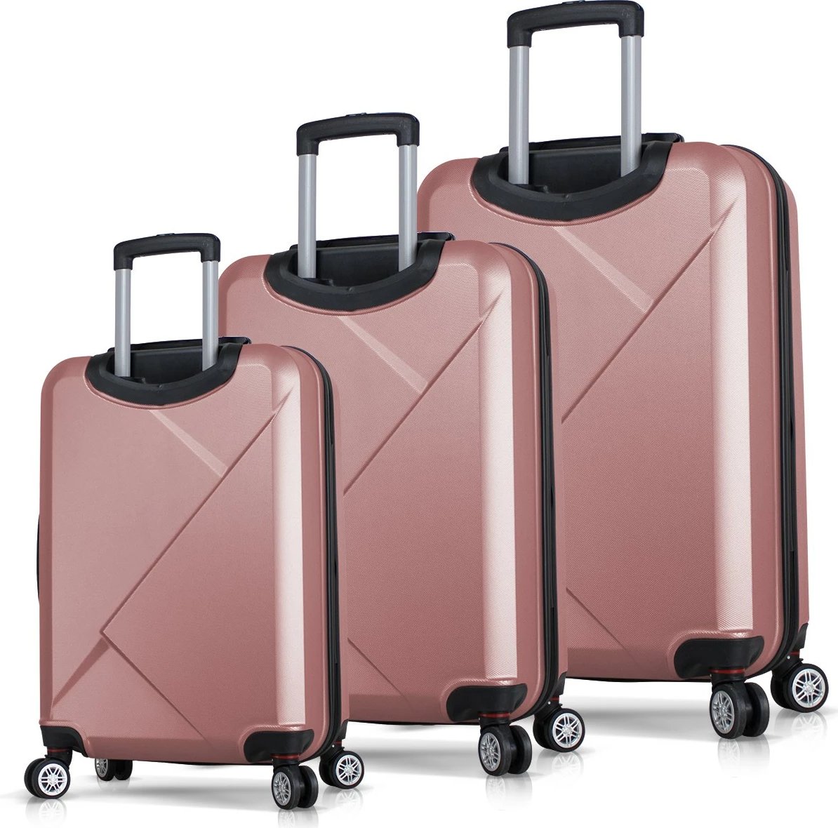 Set valixhesh (3 copë), ngjyrë rozë gold, Zoozie Bags, 6783