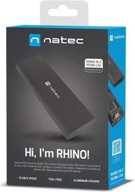 Kasë e jashtme Natec RHINO, për SSD M.2 NVMe, USB-C 3.1 Gen 2, e zezë