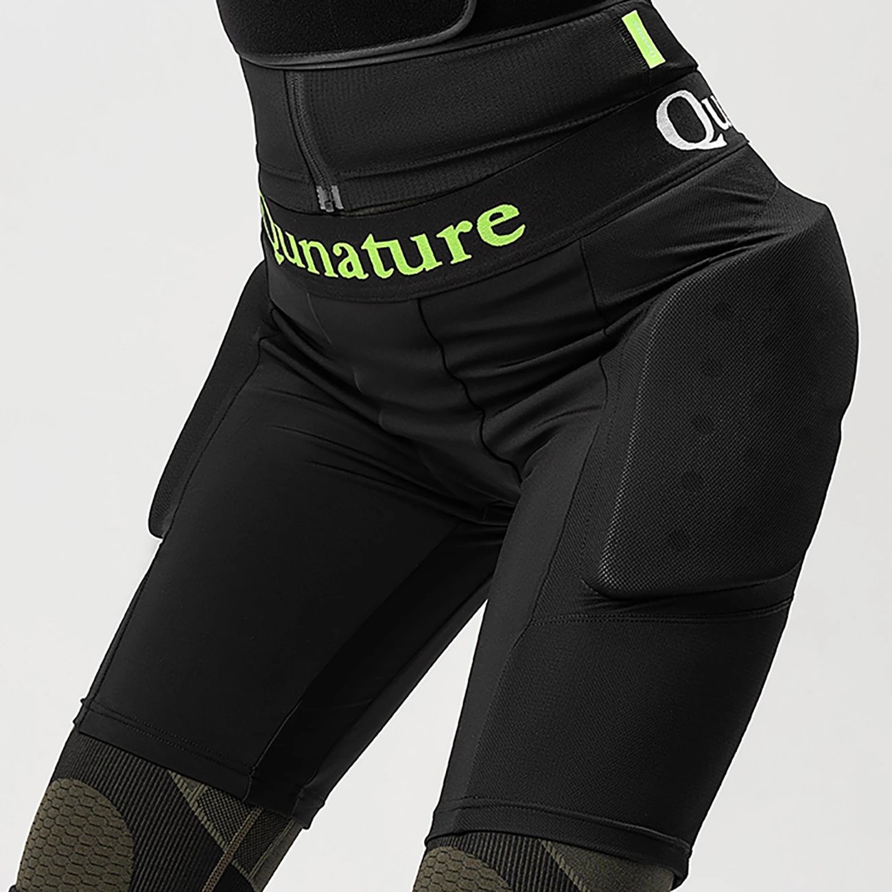 Pantallona mbrojtëse ijë Qunature Ski Basic S, EVA 12 mm, uniseks, e zezë