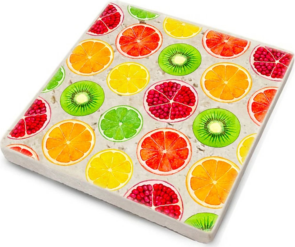 Set 4 copë mbrojtëse gotash prej guri natyral, shumëngjyrëshe, Hermia, TBA3082714