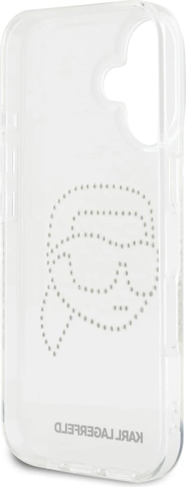 Mbështjellës Karl Lagerfeld IML Rhinestones Karl Head për iPhone 16, Transparent